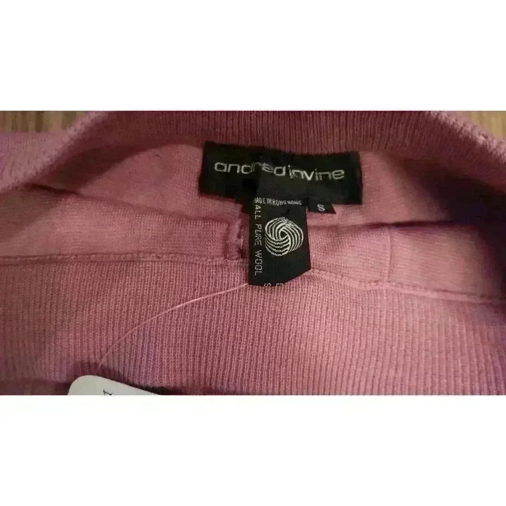 NWT Andrea Jovine All Pure Wool Pink Stirrup Pants, Size S - Picture 8 of 16